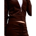 thumbnail image 5 of J. METHOD Womens Tracksuit Set Casual 2 Piece Outfit Slim Fit Velour Velvet Zip Up Hoodie Jacket Top and Sweatpants Sweatsuit NEWTS03 Brown M, 5 of 6