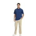thumbnail image 5 of Zfeel Breathable Polyester Polo for Men, Short Sleeve Collared Classic Polo Shirt, Navy, 2XL, 5 of 6