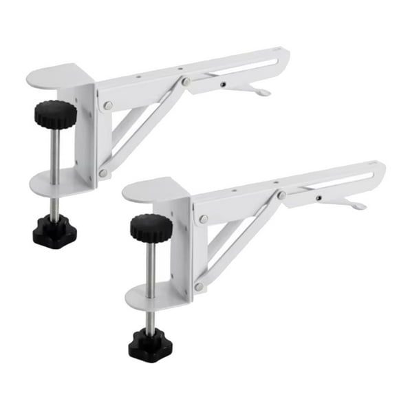 2pcs White Foldable Desk Extender Clamp Computer Keyboard Tray Clamp