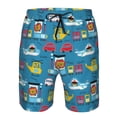 thumbnail image 4 of Kdxio Transportations With Animals Pattern Mens Casual Shorts - Drawstring Summer Beach Sports Shorts for Men, 4 of 9