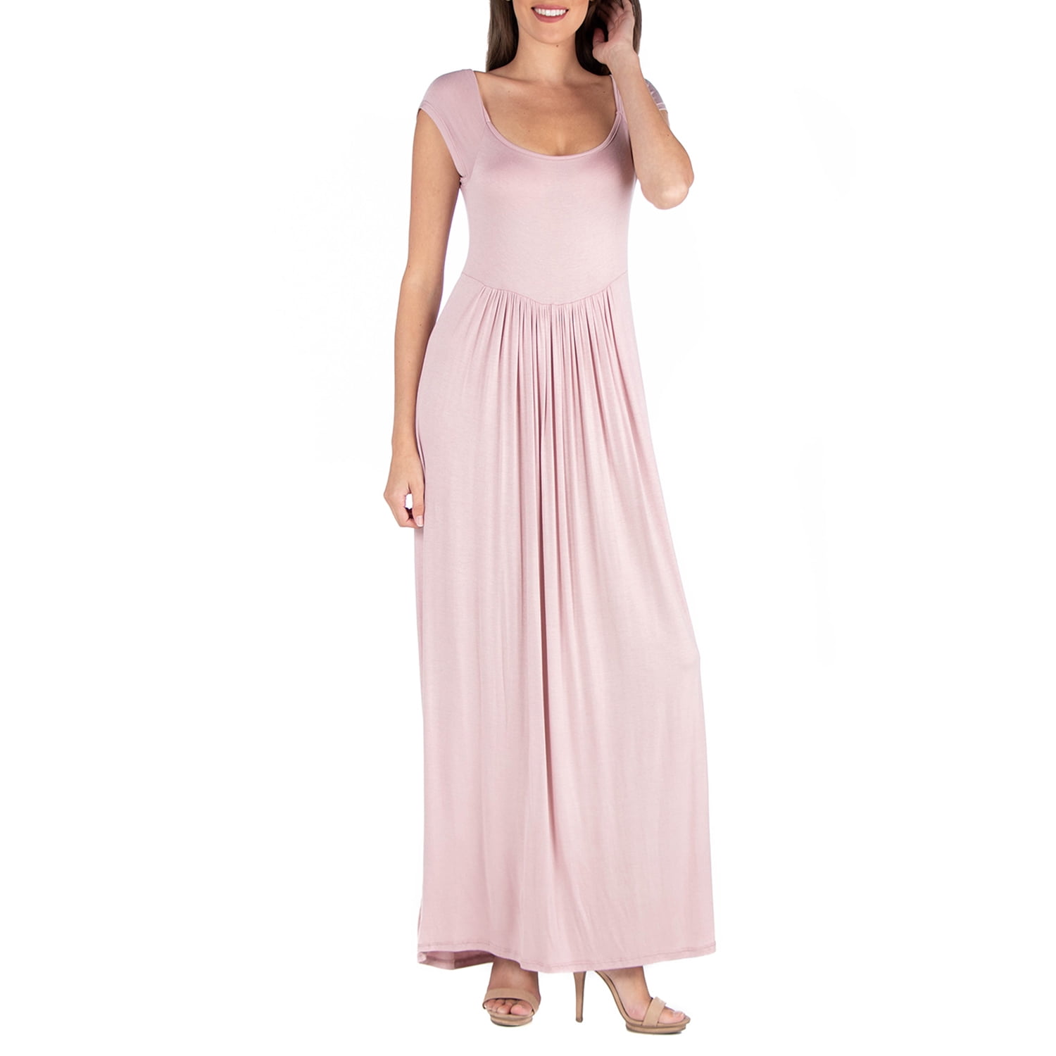 empire line maxi dress with sleeves