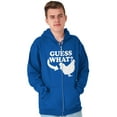 thumbnail image 5 of Guess What Chicken Funny Sarcastic Unisex Plus Size Zip Hoodie Brisco Brands 2X, 5 of 6