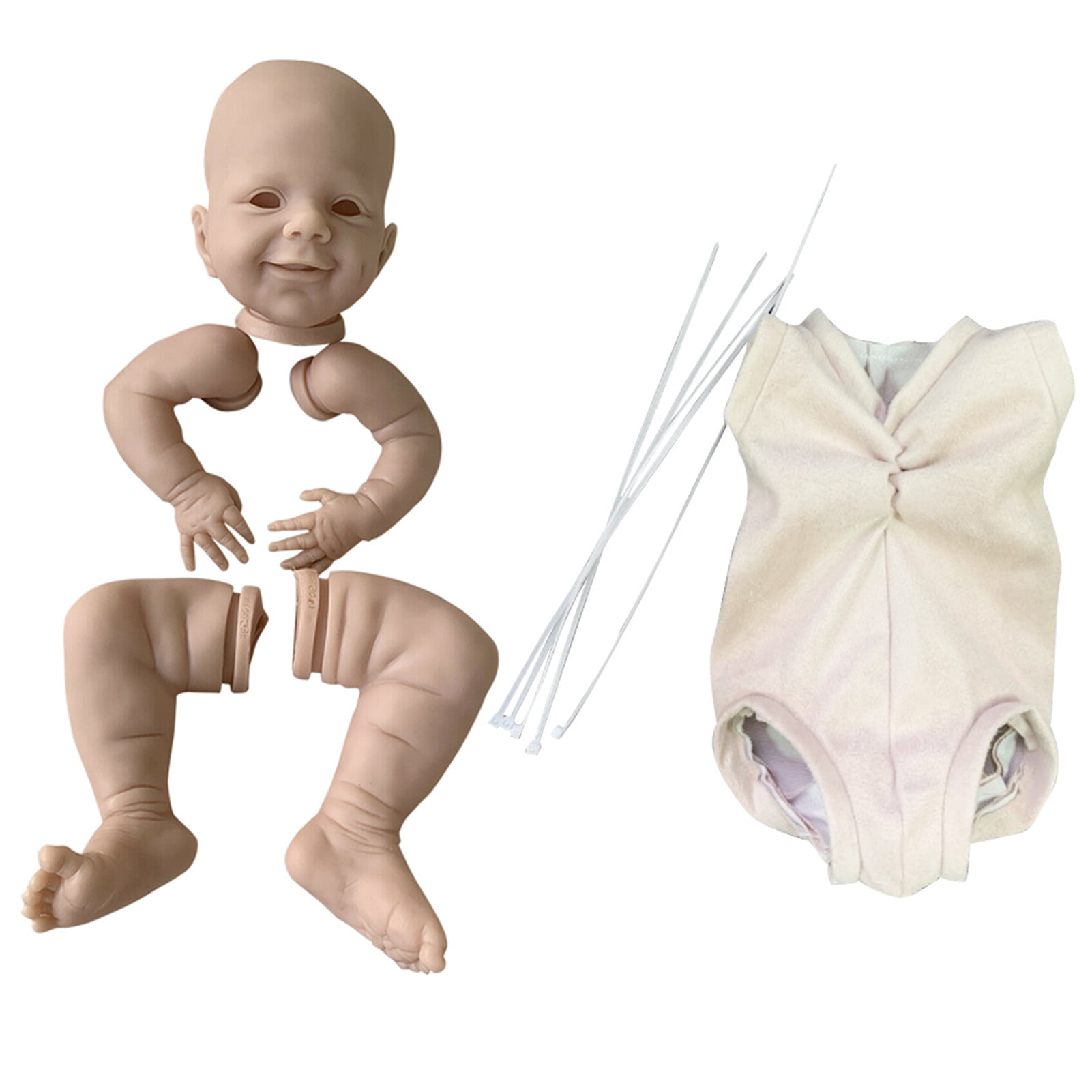 Reborn Kits 22" Sleeping Baby Doll Blank Soft Vinyl Head 3/4 Limbs Supplies Gift 