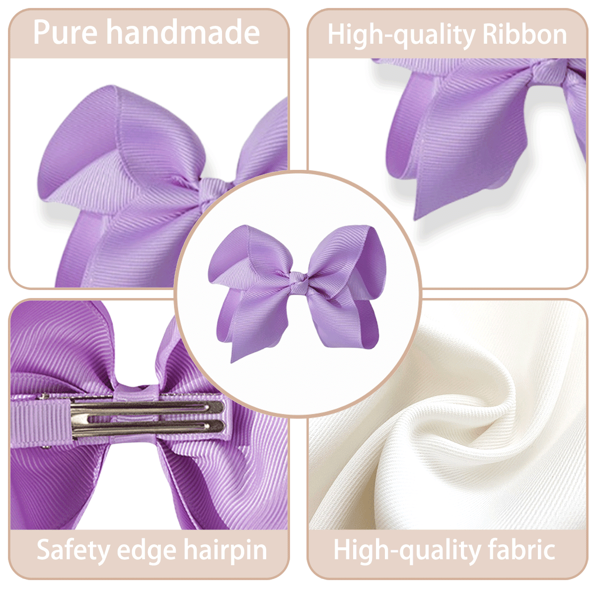 JoyBowie 24pcs Hair Bows Set, 12pcs 3In & 12pcs 4.5In Grosgrain Ribbon Alligator Clips for Girls