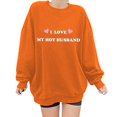 thumbnail image 1 of Gibobby Sudadera con forro polar Mujer Moda de mujer Ocio Palabras de amor Impresión de amor Cuello redondo Manga larga Top suelto Suéter sin sombrero 7 (Anaranjado, L), 1 of 4