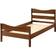 thumbnail image 4 of Harper & Bright Designs Twin Size Wood Platform Bed with Headboard, Walnut, 4 of 7