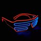 thumbnail image 3 of Pinfox Glow Shutter Neon Rave Glasses El Wire Gafas de sol LED intermitentes iluminan disfraces de DJ para fiesta, años 80, Edm Rb03 (rojo - azul), 3 of 5