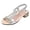 Silver, variant on Low Heeled Sandals for Women Vintage Rhinestone Open Toe Elegant Dressy Party Prom Heels Elastic Ankle Strap Silver Size 8
