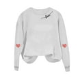 thumbnail image 3 of qucoqpe Oversized Valentine's Day Sweatshirts for Women Fashion Love Heart Printed Crewneck Pullovers Long Sleeve Shirts Tops, 3 of 5