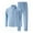 Sky Blue, variant on Men's 2 Piece Linen Suit Breathable Button Down Long Shirt Beach Linen Pants Men Relaxed Fit Casual Outfits for Summer Travel​​