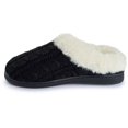 thumbnail image 2 of Pupeez Girls Cable Knit Slippers Fleece Lined House Shoe Black, 2 of 5