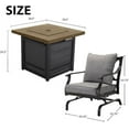 thumbnail image 2 of Grand Patio 5-Piece Patio Furniture Set with Fire Pit Table Rocking Patio Chairs Set of 4, Outdoor Conversation Sets for Deck, Garden, Steel Frame with Cushions, Gray, 2 of 6