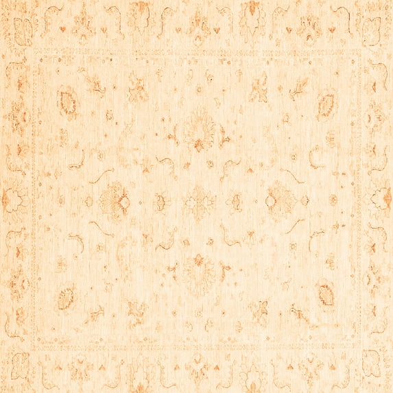 Ahgly Company Indoor Square Oriental Orange Traditional Area Rugs, 6' Square