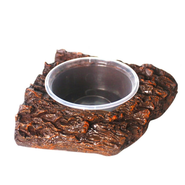 Alimentación de anfibios Yuyangstore plato alimentador de roca de resina 11x10x3cm