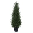 thumbnail image 2 of DR.Planzen 2-Pack 3ft Artificial Cedar Topiary Trees, UV-Resistant Outdoor Potted Plants for Porch & Garden Decor, 2 of 13