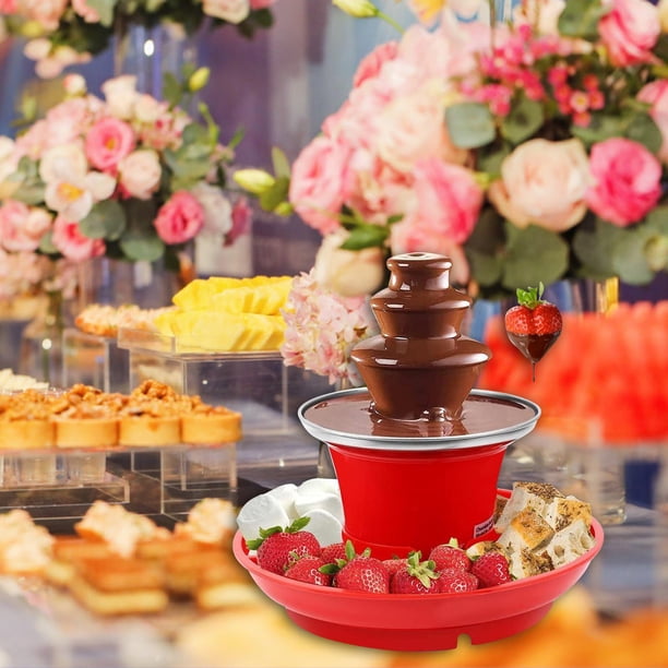 Fuente de fondue de 3 niveles Capacidad de 200 g, Máquina de 3 ,Bandeja de servicio para retirar de Macarena fuente de chocolate
