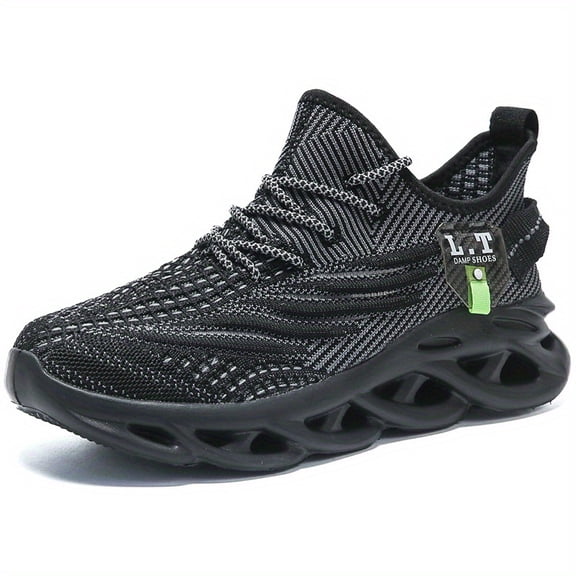Perfert-Men'S Lightweight Fashion Plus Size Casual Sports Shoes | Stripe Pattern, Lace Closure, Fabric Upper, MD Sole, Round Toe, Suitable for Spring and Summer