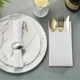 thumbnail image 6 of BloominGoods Colored Paper Disposable Dinner Napkins with Flatware Pocket, White 50-Pack, 6 of 8