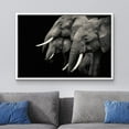 thumbnail image 2 of wall26 Framed Canvas Print Wall Art Duotone Dark Elephant Family Trio Portrait Nature Animals Photography Realism Rustic Scenic Landscape Colorful for Living Room, Bedroom, Office - 16"x24", 2 of 5