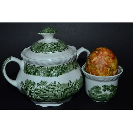 - LAMINATED POSTER Porcelain English Black Green Sugar Bowl Tableware Poster Print 24 x 36