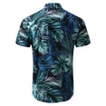 thumbnail image 3 of nsendm Costume Homme Adulte Costume Coréen Costume Homme Été Imprimé Manches Courtes Col Rabattu Haut Simple Boutonnage Short Pantalon Costume Été Homme (Bleu, 2TG), 3 of 7