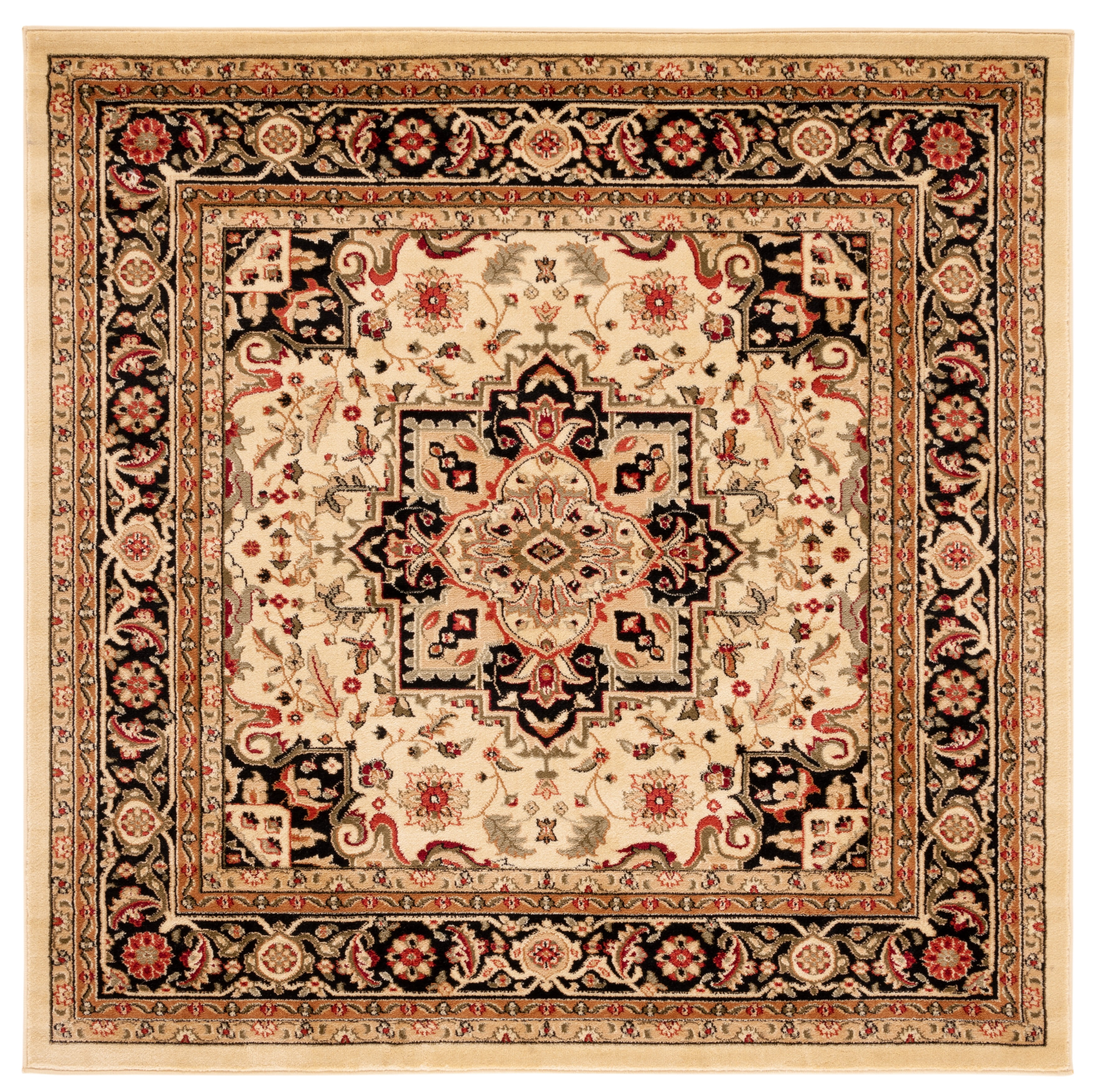 Safavieh Lyndhurst Miranda Floral Area Rug, Beige/Black, 8' x 8' Square