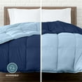 thumbnail image 3 of Bare Home 1800 Collection Reversible Down Alternative Comforter, All-Season, Queen, Dark Blue/Light Blue, 3 of 10