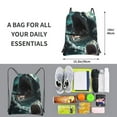 thumbnail image 3 of Sigee Wave Ocean Animal Shark for Drawstring Zipper Backpack ,Waterproof, Durable, Lightweight Gym Bag for Sports, 3 of 5