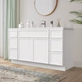 thumbnail image 2 of 54 in. W x 21 in. D x 32.5 in. H Freestanding Bathroom Vanity Cabinet without Top in White, 2 of 6