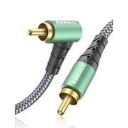 RAWAUX 90 Degree Right Angle RCA Subwoofer Cable, Coaxial Audio Cord (3.3ft/1m)