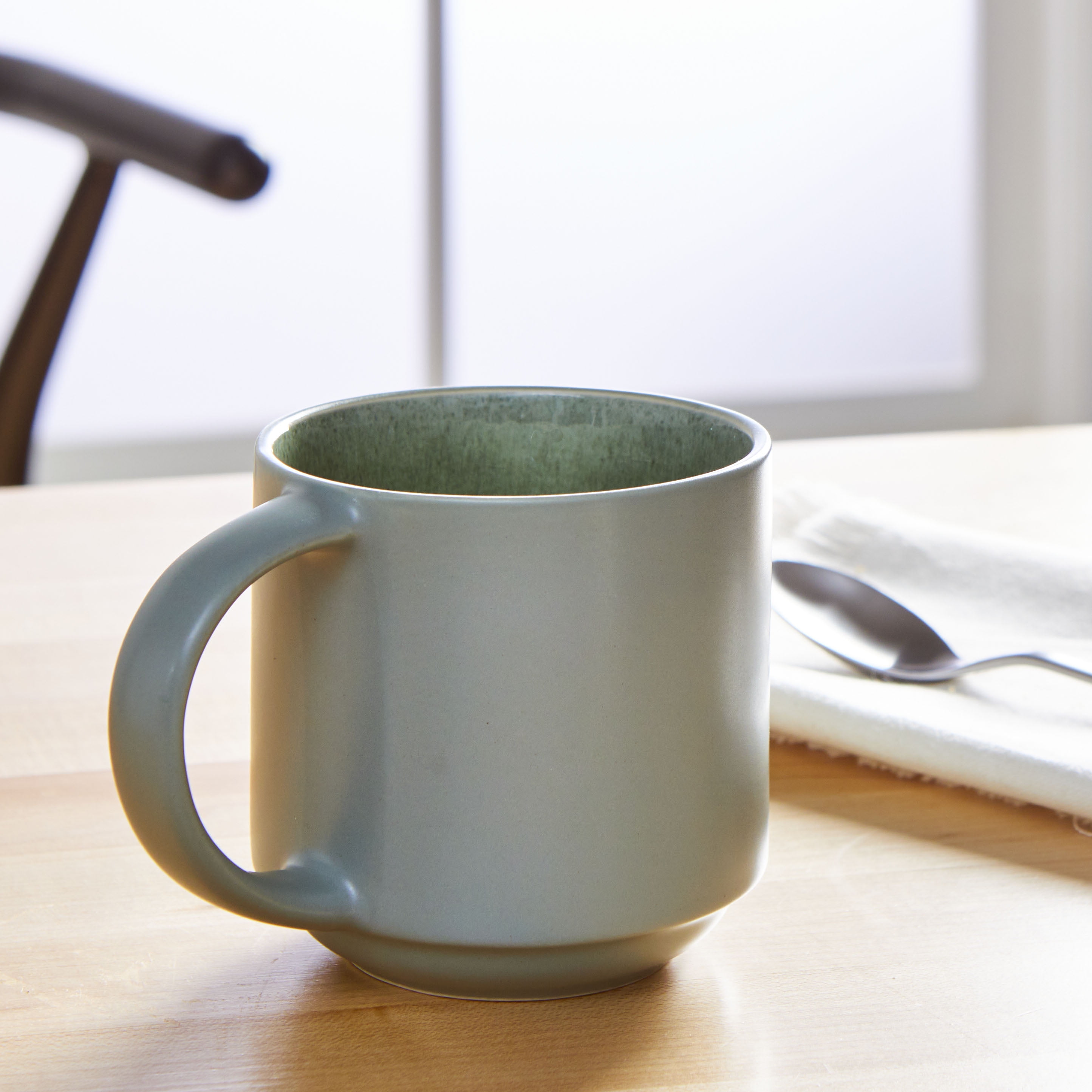 Better Homes & Gardens-Parker Green Stackable Stoneware Coffee Mug, 12 oz