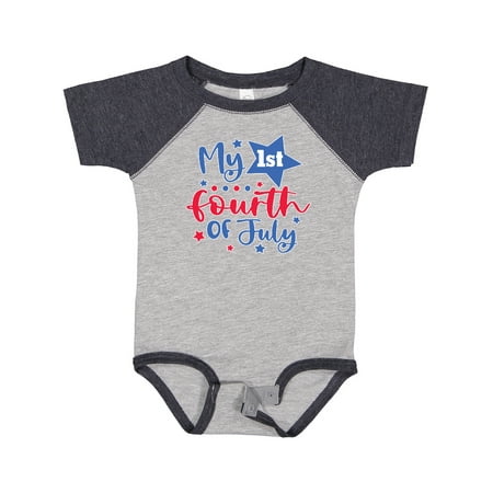 

Inktastic My 1st 4th of July with Stars Gift Baby Boy or Baby Girl Bodysuit