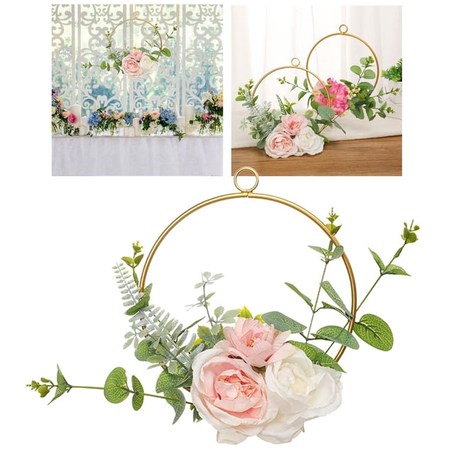 Adornos de puerta de pared Perfecl Flores artificiales de hierro forjado para Baby Shower 35x26cm