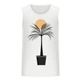 thumbnail image 3 of VBTAPA Beach Tank Tops Mens Sleeveless Palm Tree Graphic Tees Muscle Workout Tanks Summer Vacation Shirt White XXL, 3 of 4