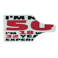 thumbnail image 2 of 50th Birthday Cutting Board, Birthday Slogan Forever 18 Experience Age and Life, Decorative Tempered Glass Cutting and Serving Board, Wine Bottle Shape, Red Black White, by Ambesonne, 2 of 5