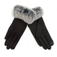thumbnail image 2 of Ladies Fuzzy Faux Fur Winter Gloves with Fleece Lining - Warm Microgrip Gloves for Winter, 2 of 2