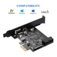 thumbnail image 3 of PCI-E 1X To USB 3.2 Gen1 USB3.2 Type-C Front Adapter Card 2 Ports (Type C+ Type A) Expansion Card, 3 of 5
