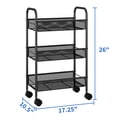 thumbnail image 5 of Simple Trending 3-Tier Mesh Rolling Kitchen Storage Cart, Black, 5 of 6