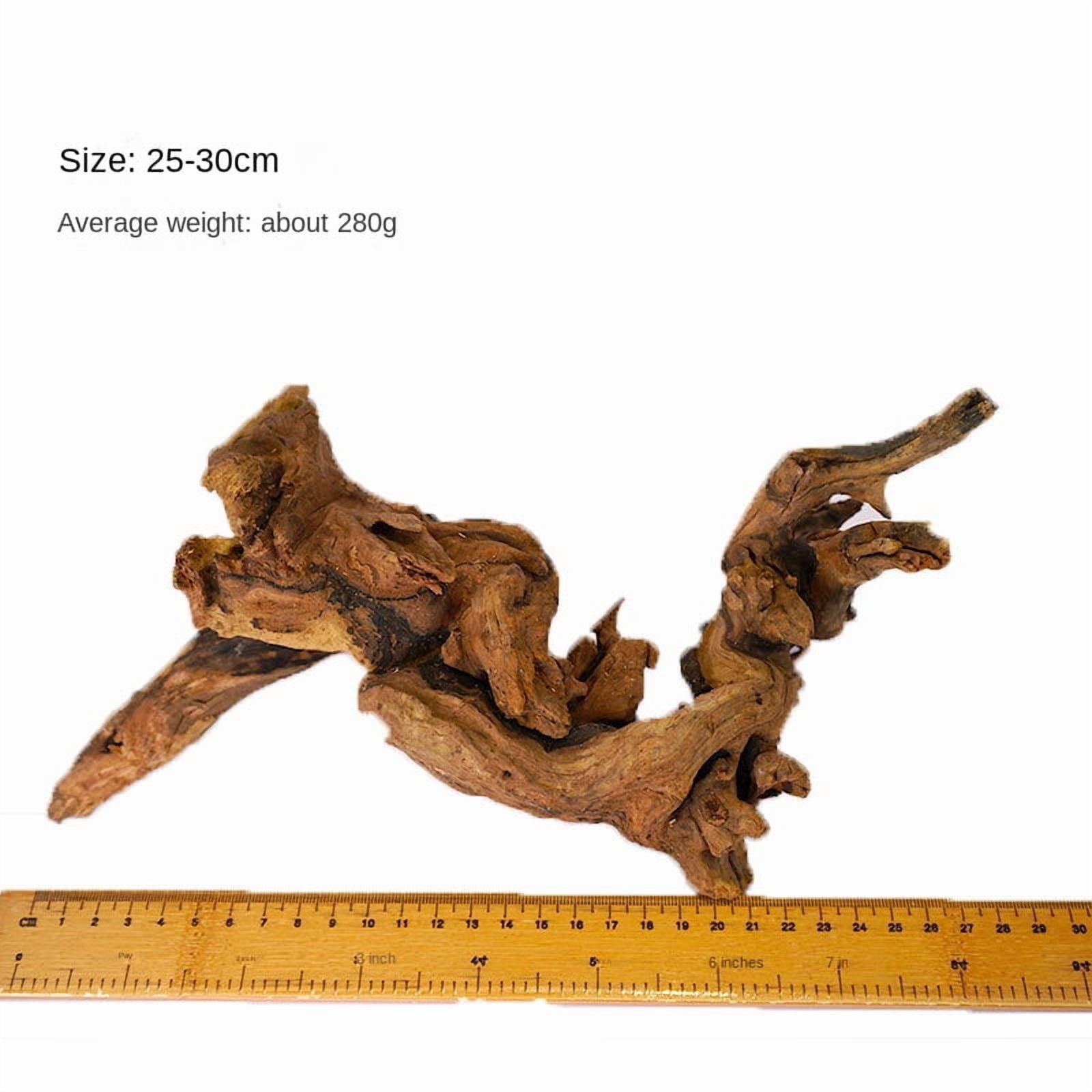 Natural driftwood, 9.84–11.81 inches, with floating wood trim, aquarium wood, suitable for aquarium and reptile decoration.