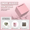 thumbnail image 4 of Piggy Bank for Adults Must Break to Open, Unbreakable Stainless Steel Money Saving Box (Pink, Palm Size), 4 of 4