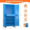 thumbnail image 6 of Aobabo Upgraded Metal Garage Cabinet with Wheels with 5 Pegboards & Drawer, 71" H Lockable Steel Tool Storage Cabinet for Garage,Home,Office,Assembly Required,Blue, 6 of 10