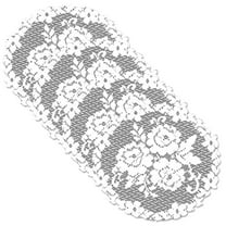 Heritage Lace VR-1200W-S Victorian Rose 11 in. Round Doily - White - Set of 4