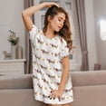 thumbnail image 3 of Lsque Dachshund Dog Puppy Pattern Nightgowns for Women Sleep Shirts Short Sleeve Nightshirt Pullover Nightdress Soft Sleepwear Relaxed Fit Nightdress, 3 of 6