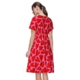 thumbnail image 2 of Bixox Robe d'Été à Manches Courtes pour Femmes Robe Ample Longueur Genou avec Poches-Cœur d'Amour, 2 of 7