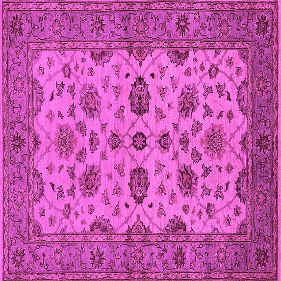 Ahgly Company Indoor Square Oriental Pink Traditional Area Rugs, 5' Square