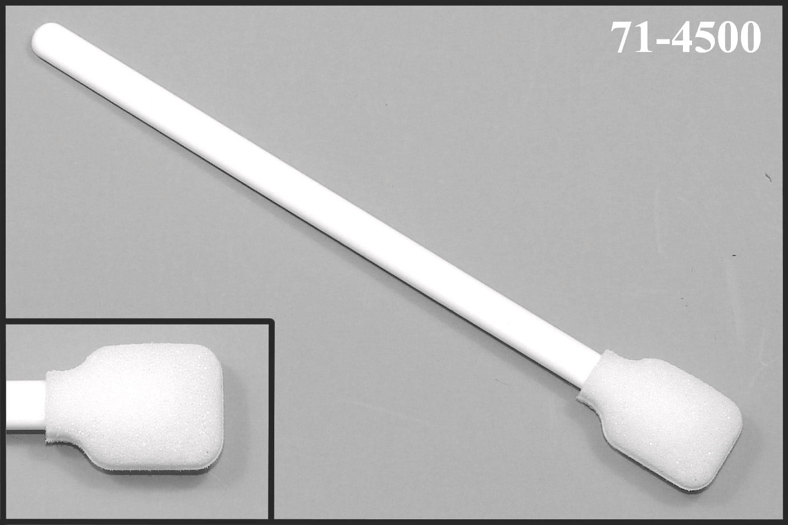 (Bag of 500 Swabs) 71-4500: 5.19” Overall Length Foam Swab with Wide Rectangular Foam Mitt and Polypropylene Handle