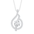 thumbnail image 2 of Rosec Jewels - Lab Grown Diamond Leaf Pendant (EF-VS Quality) - Minimalist Necklace with Chain, 925 Sterling Silver, 2 of 6