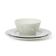 thumbnail image 6 of Martha Stewart Maiden Crown 12-Piece Sage Green Dinnerware Set – Vegan Bone China Ceramic Plates & Bowls – Floral Design – Service for 4, 6 of 10