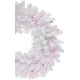 thumbnail image 4 of Corona navideña artificial de abeto de Ginebra preiluminada, color blanco, 24 pulgadas, luces blancas y rosas, 4 of 6