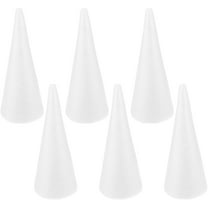 Baluue White Foam Cone for Kids DIY Projects Christmas 6Pcs 9.3x3.5x3.5in
